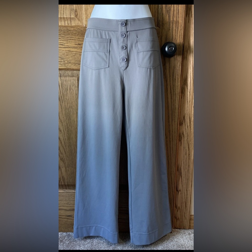 NWT HALARA High Waisted Button Pockets Wide Leg Casual Pants S Petite